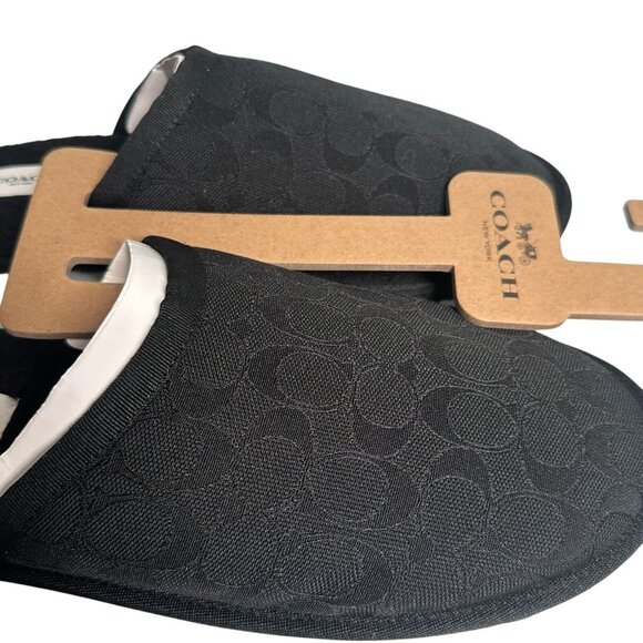 Coach Men's Size 10 D Black Signature Jacquard Logo Slippers | Style No. C2465 - Picture 7 of 9